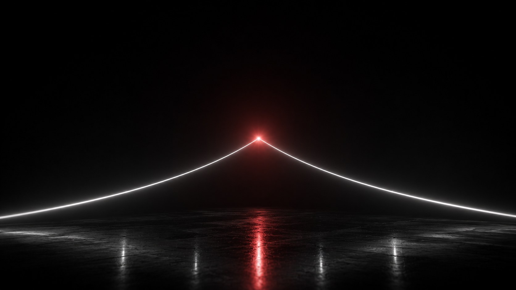Abstract render of two beams of light meeting at a single point of contact